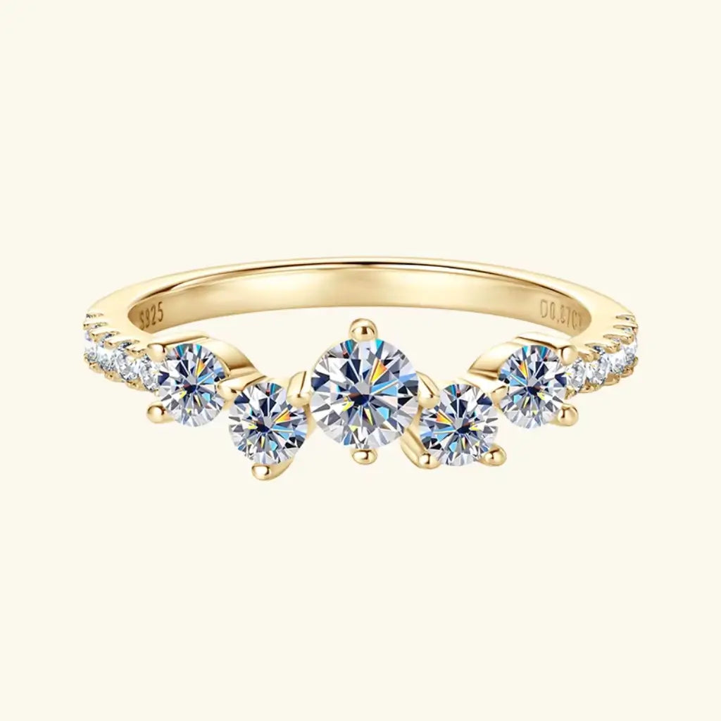 Soleil Gold Moissanite Engagement Ring in gold tone
