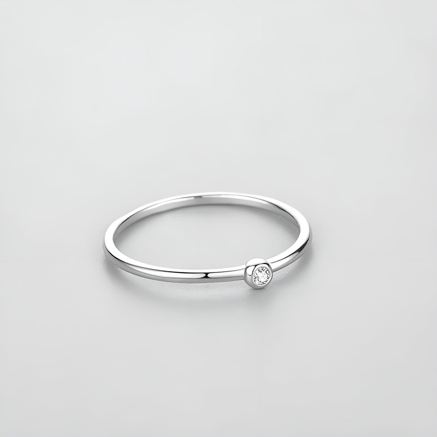 Lumina Silver Solitaire Ring in 925 sterling silver