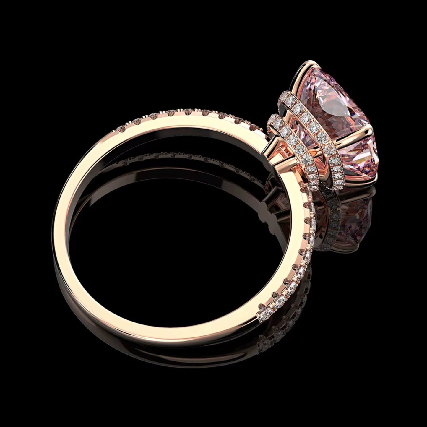 Rose Gold Solitaire Ring in gold tone