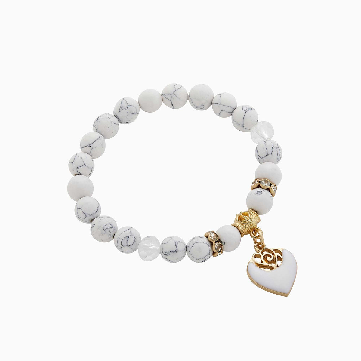 Bracciale con perline bianche