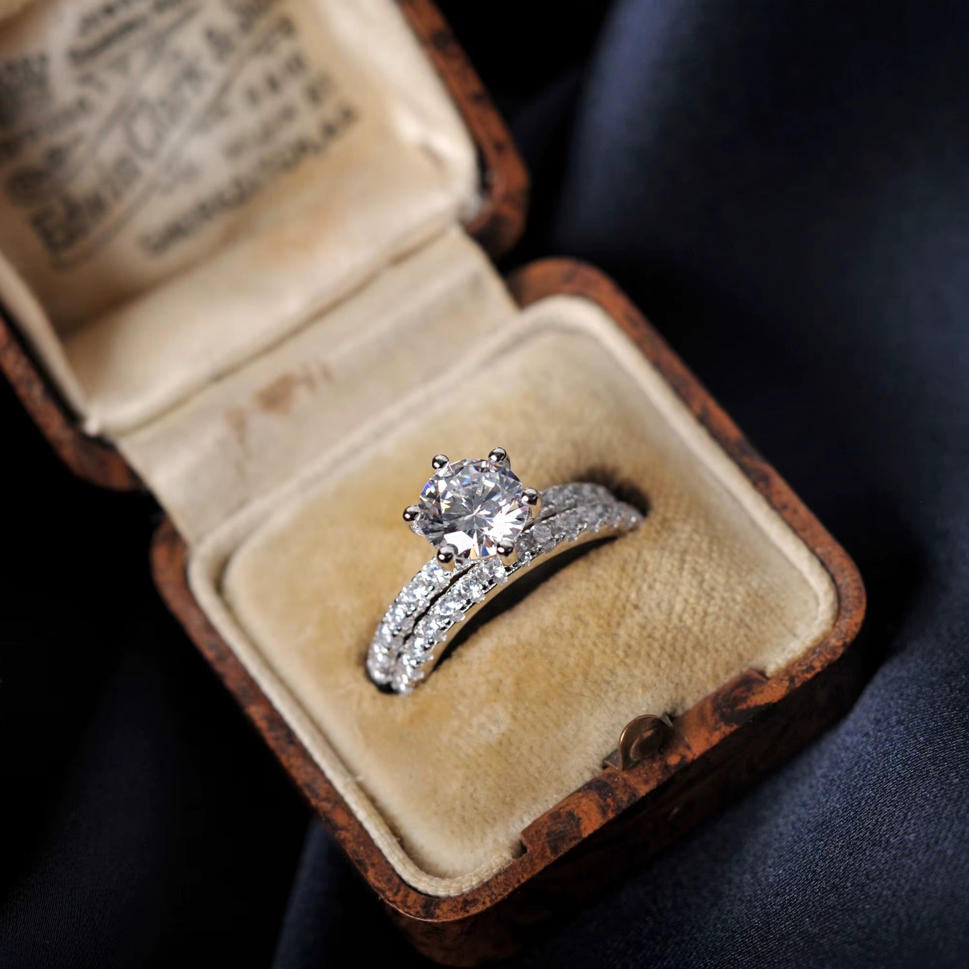 Double Silver Ring with Cubic Zirconia in 925 sterling silver