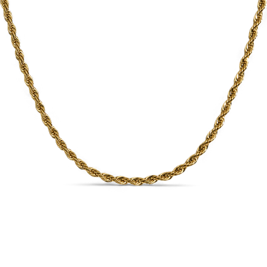 2mm Rope Chain Necklace in 18k Gold — Vanny Jewels