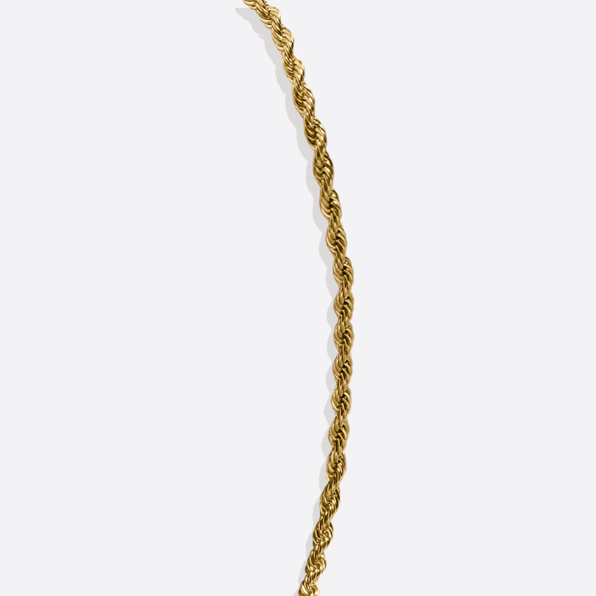 2mm Rope Chain Necklace in gold tone