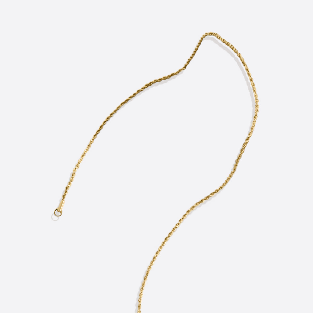 2mm Rope Chain Necklace in gold tone