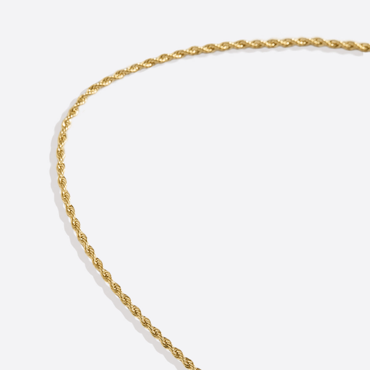 2mm Rope Chain Necklace in gold tone