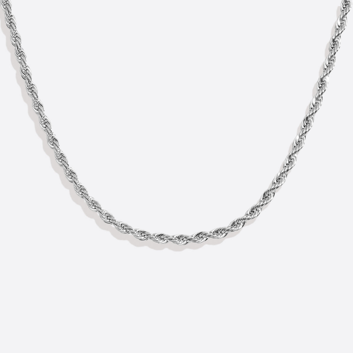 2mm Rope Chain Necklace in 925 sterling silver