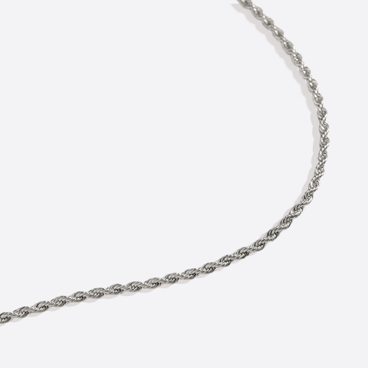 2mm Rope Chain Necklace in 925 sterling silver