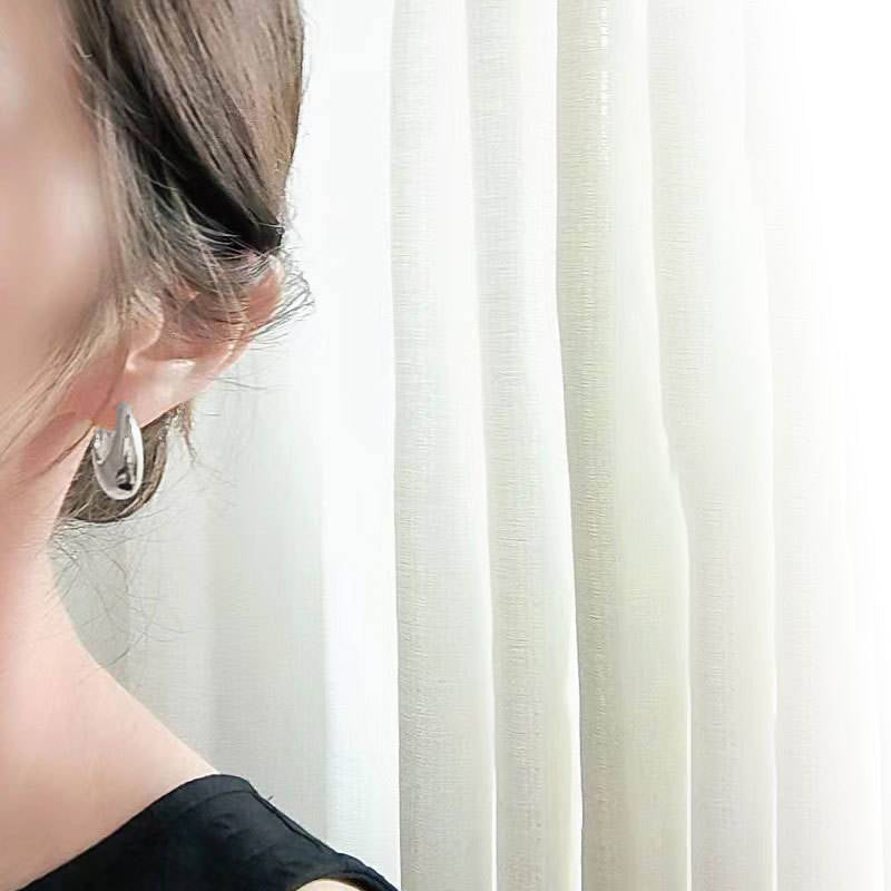 Chunky Round Dome Huggie Earrings in 925 sterling silver