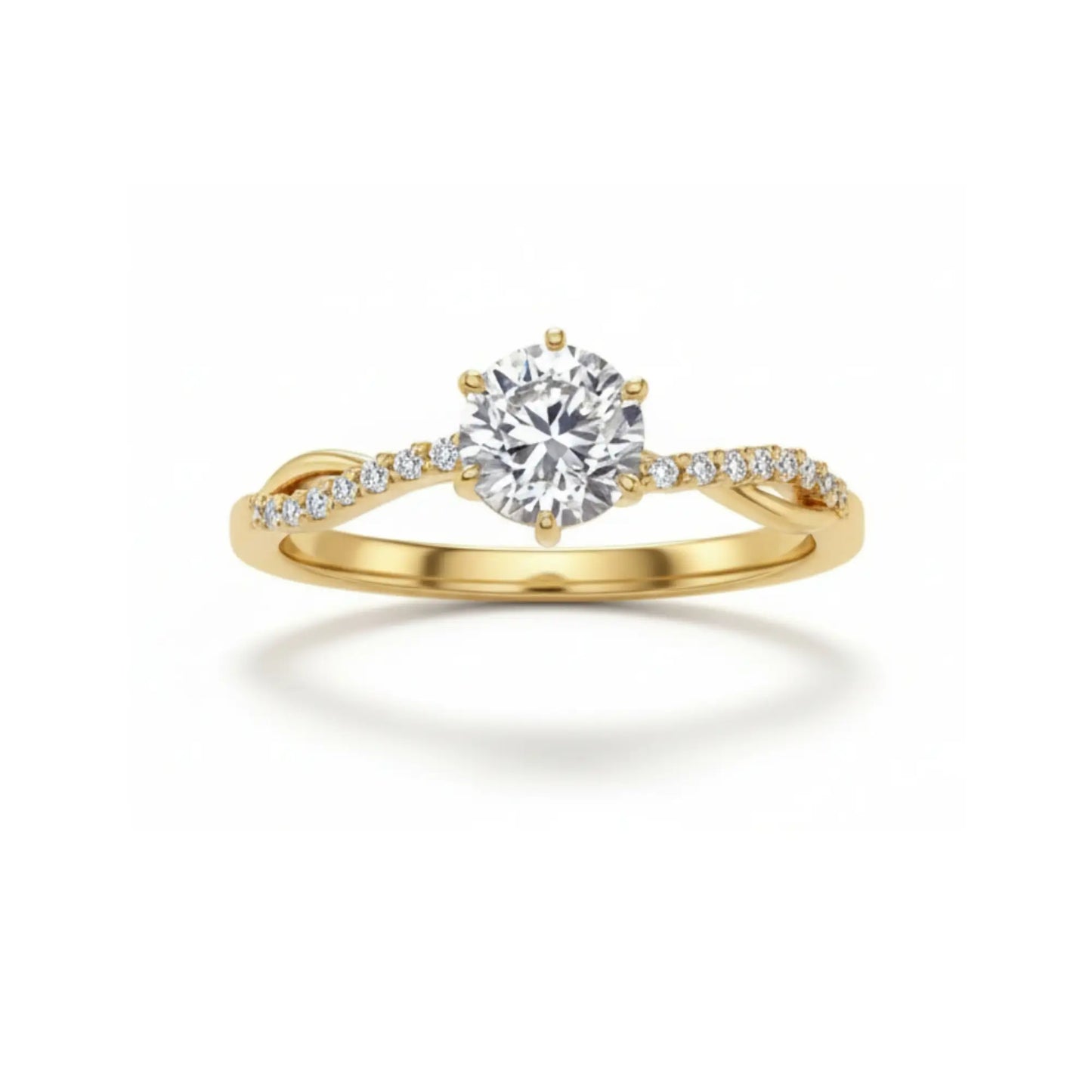 Braided 18k Gold Engagement Ring in gold tone