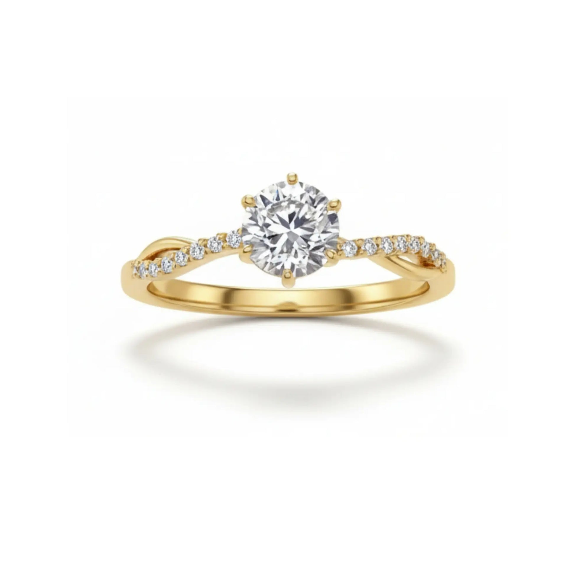Braided 18k Gold Engagement Ring in gold tone