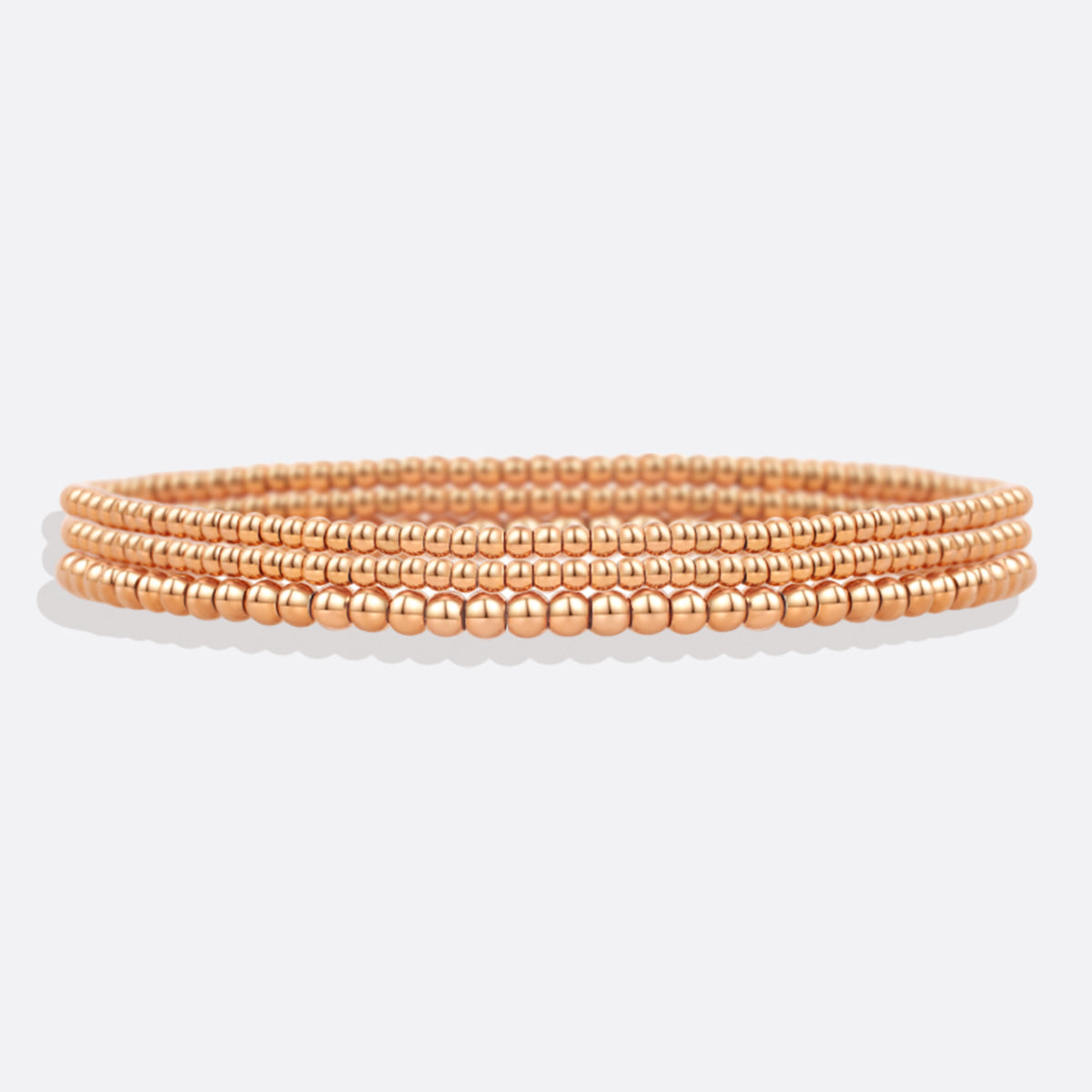 322 Beaded Bracelet Stacking Set in rose gold tone