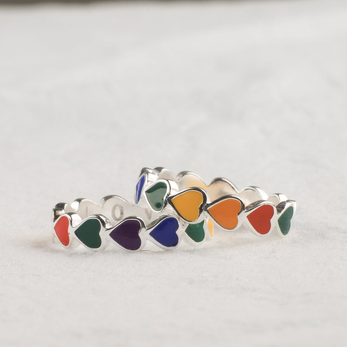 Anello Fascia Cuore Arcobaleno