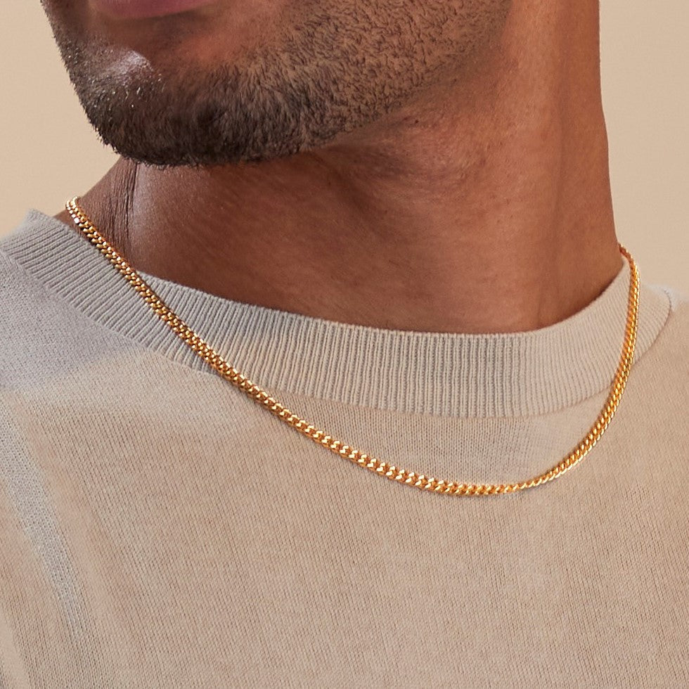 Collana a catena cubana da 3 mm