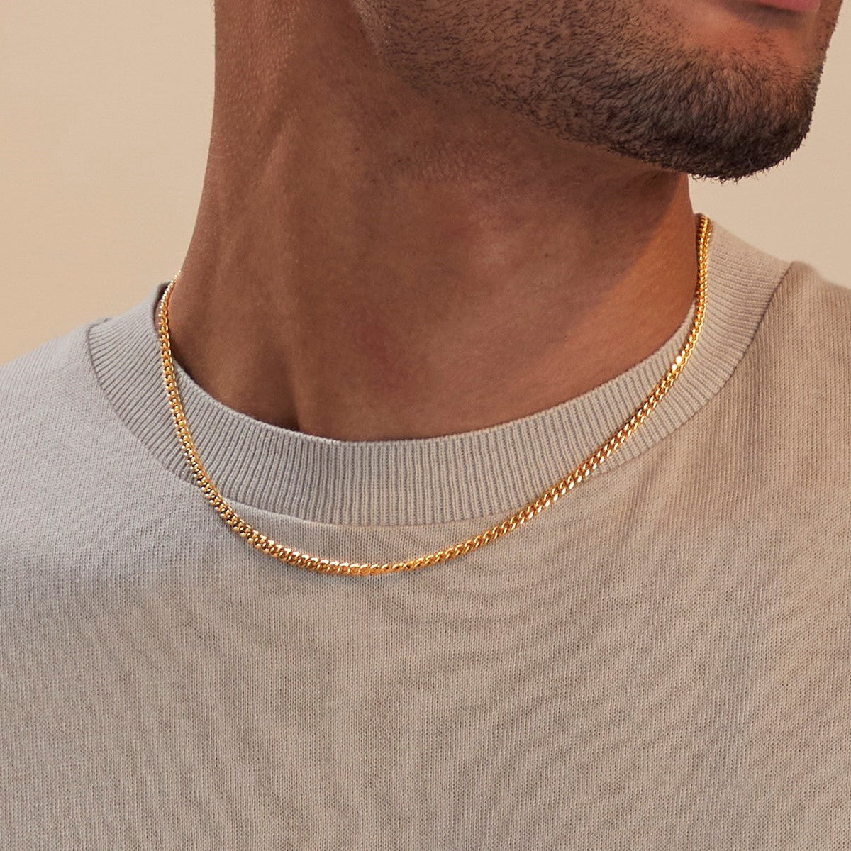 Collana a catena cubana da 3 mm