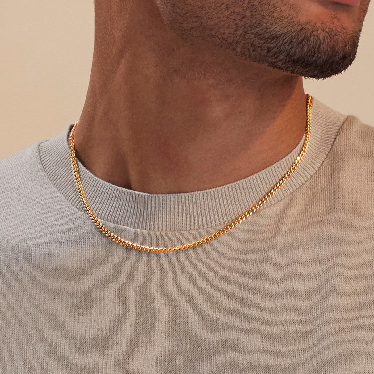 Collana a catena cubana da 3 mm
