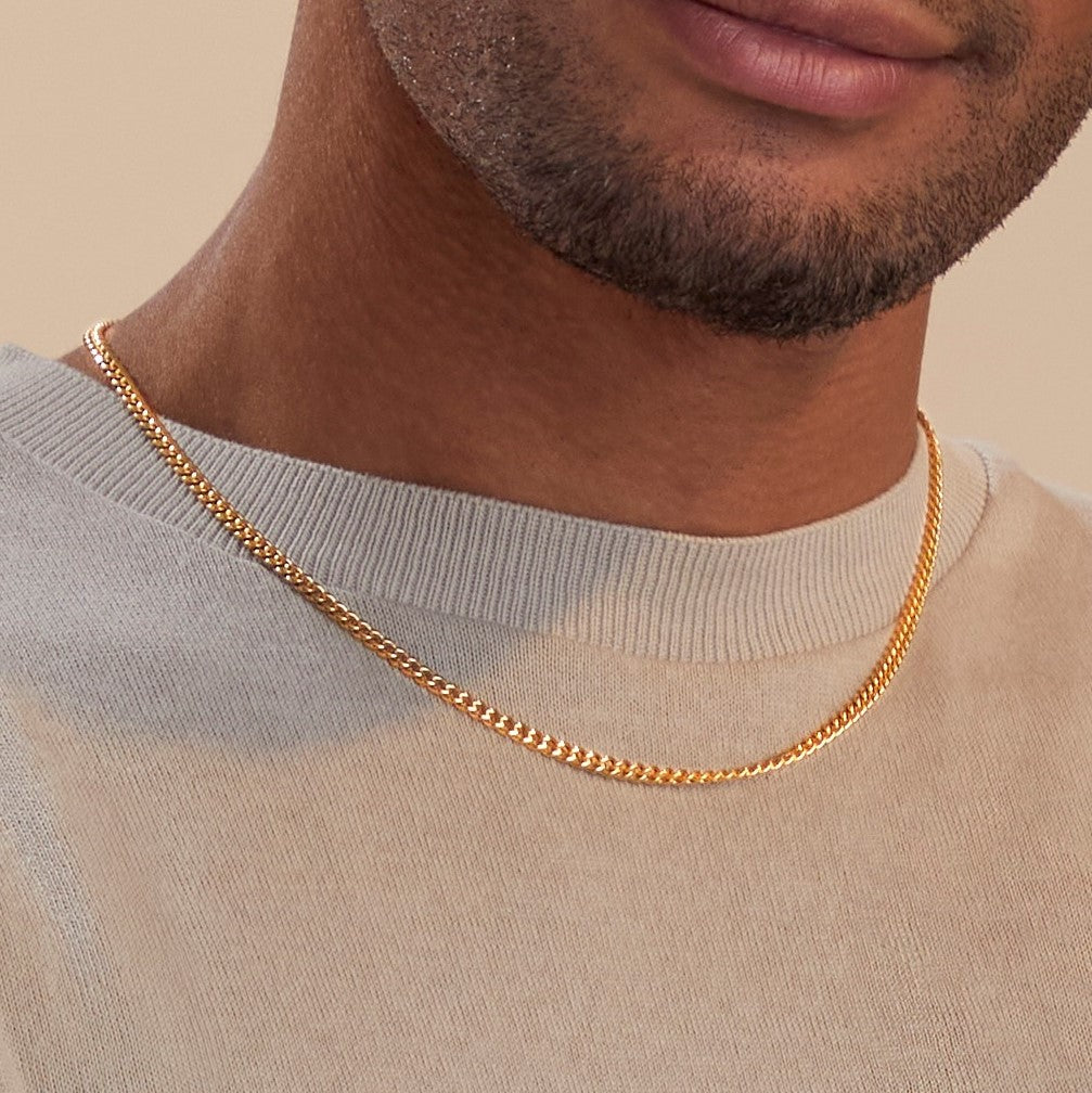 Collana a catena cubana da 3 mm