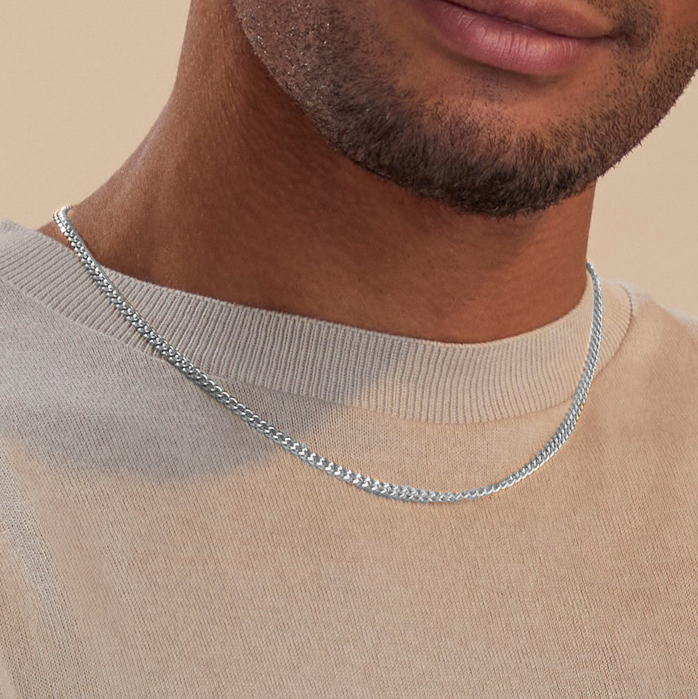 Collana a catena cubana da 3 mm