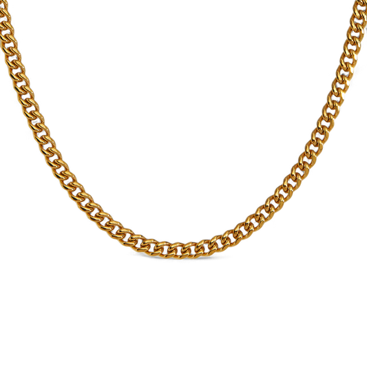 3mm Cuban Chain Necklace in 18k Gold — Vanny Jewels
