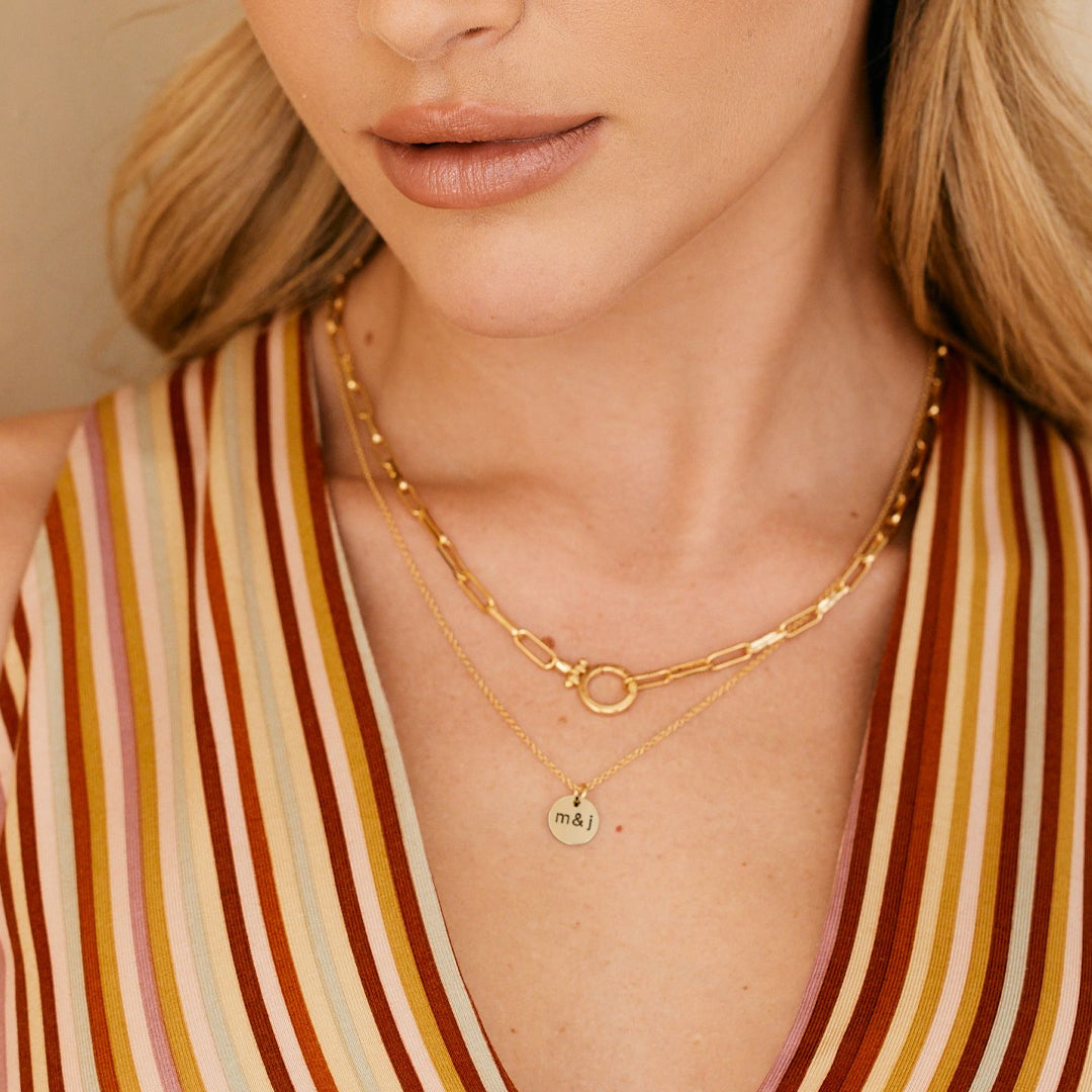 Love Disc Initial Necklace in 925 sterling silver