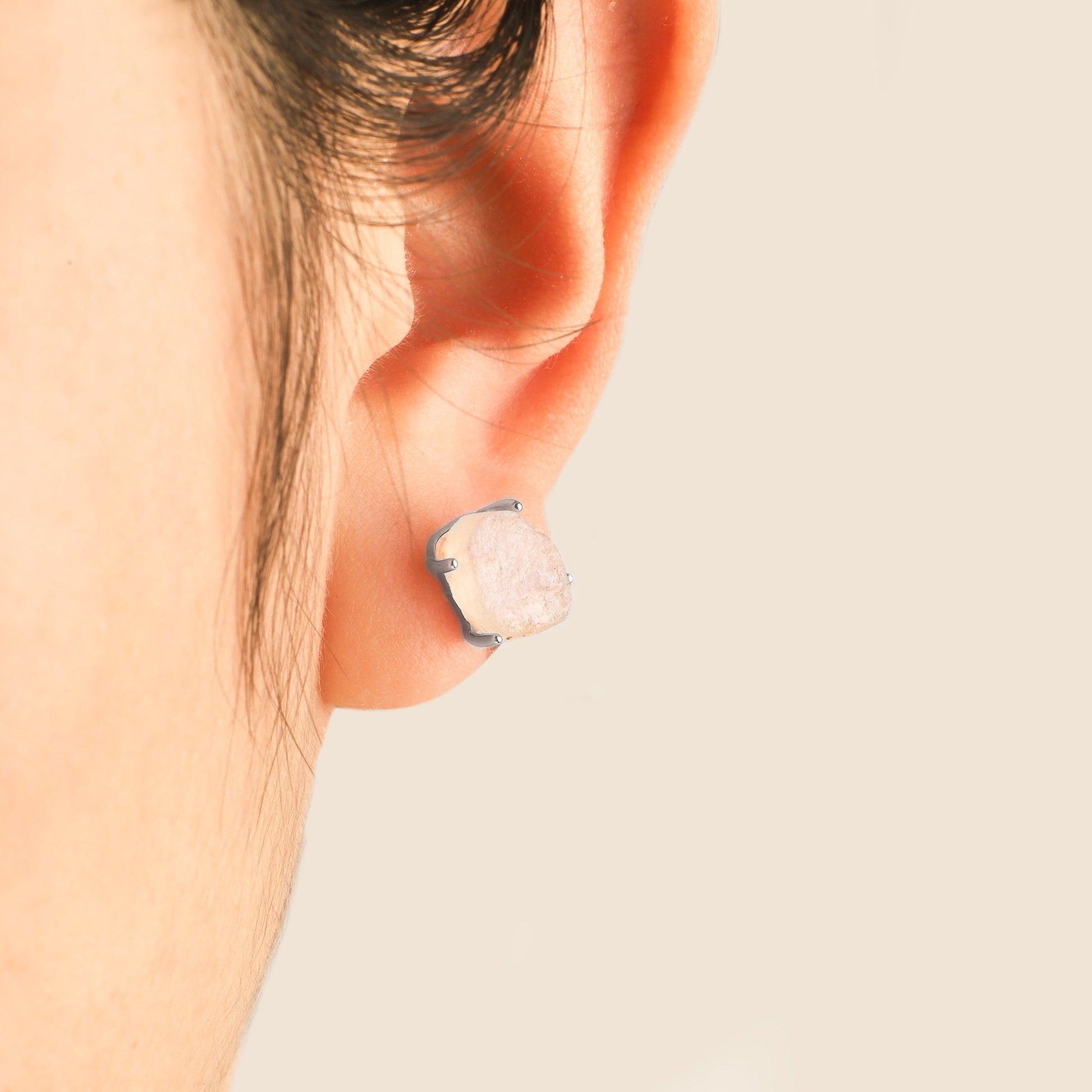Moonstone Stud Earrings in 925 sterling silver