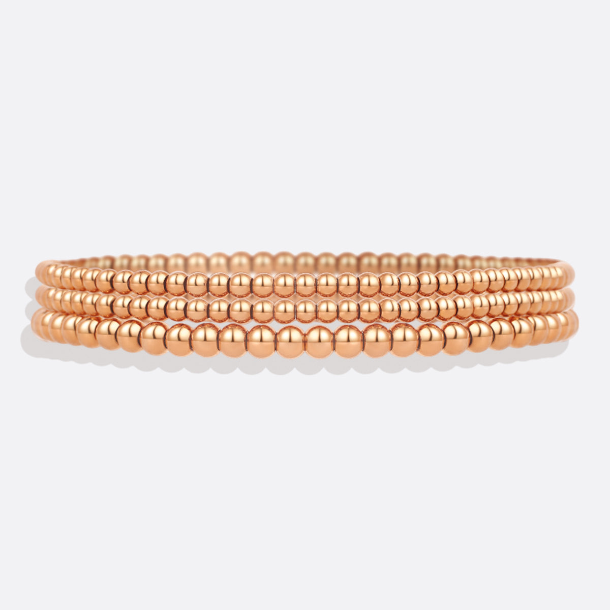433 Beaded Bracelet Stacking Set in rose gold tone