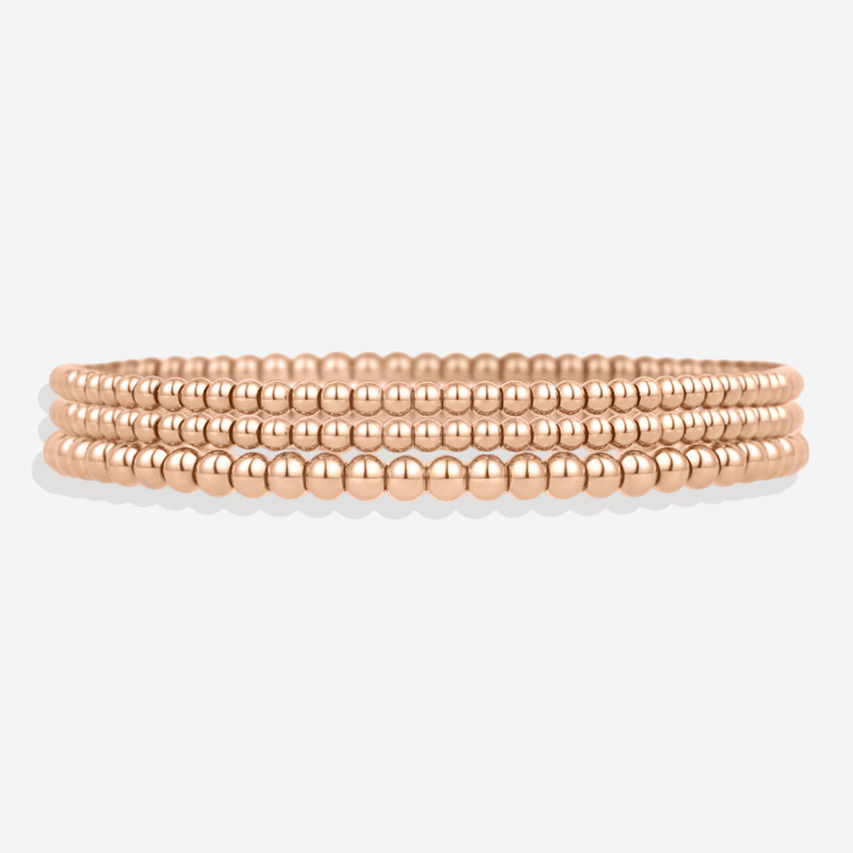 433 Beaded Bracelet Stacking Set in rose gold tone