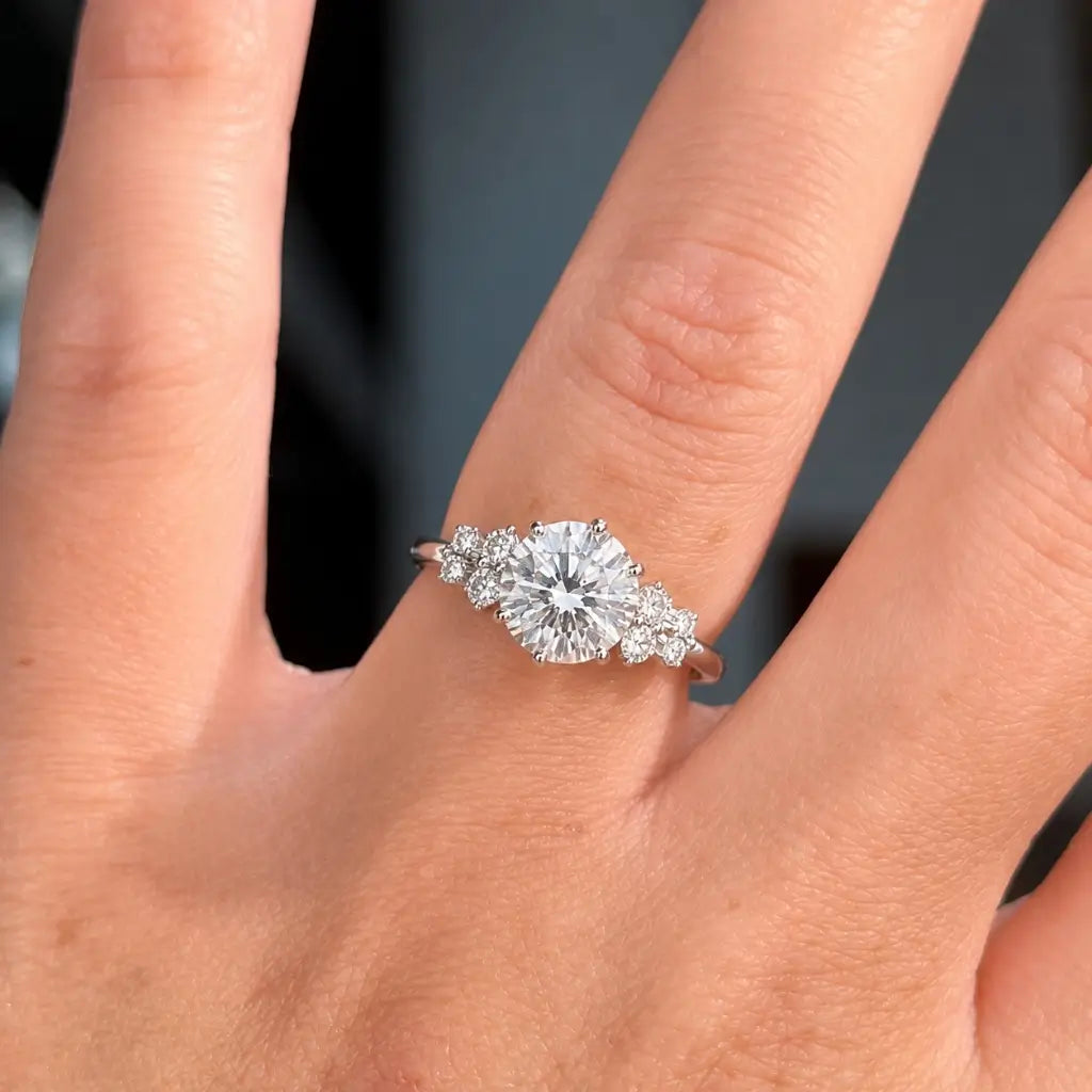 Amour 925 Silver Moissanite Promise Ring in 925 sterling silver