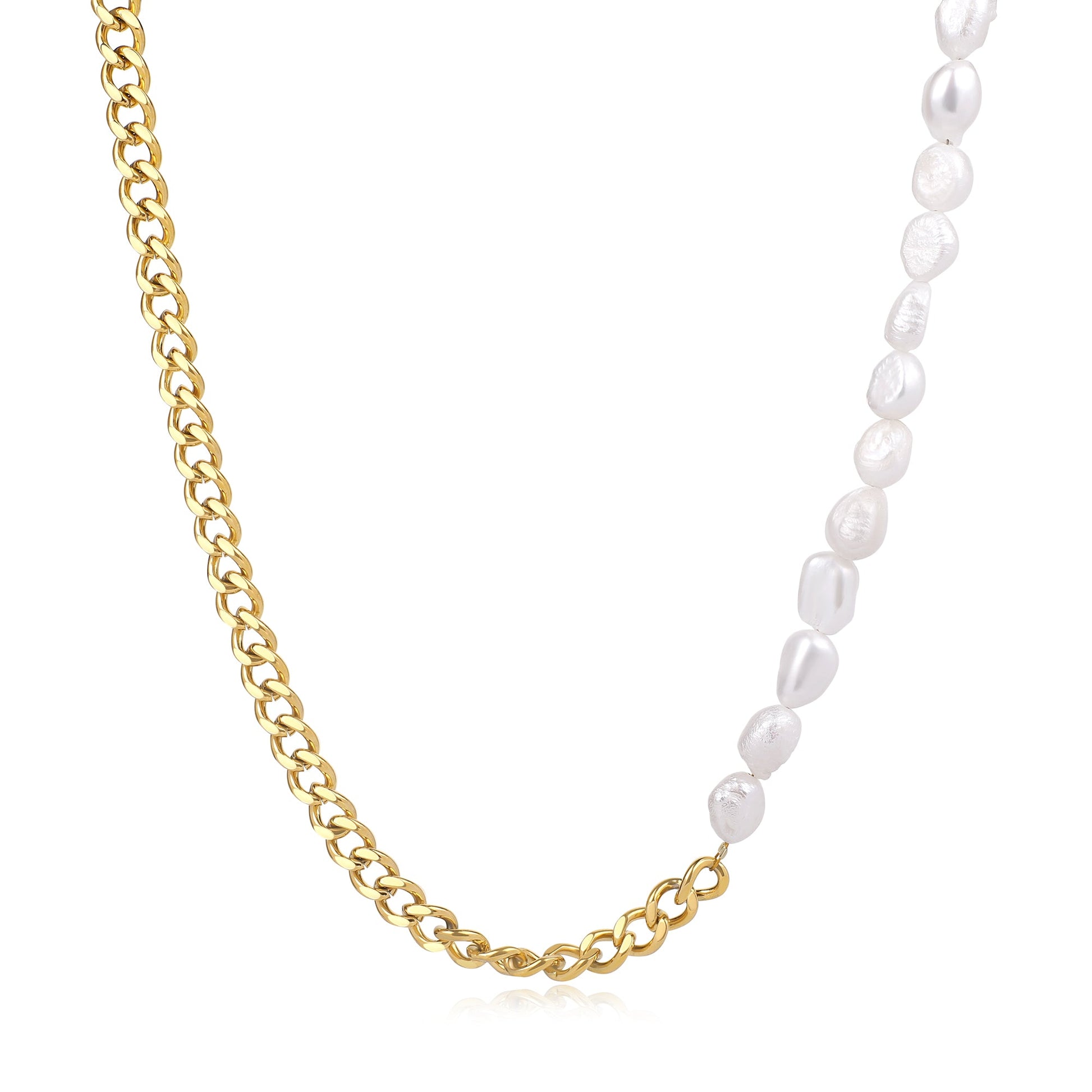 Perlenkette mit teils Kette