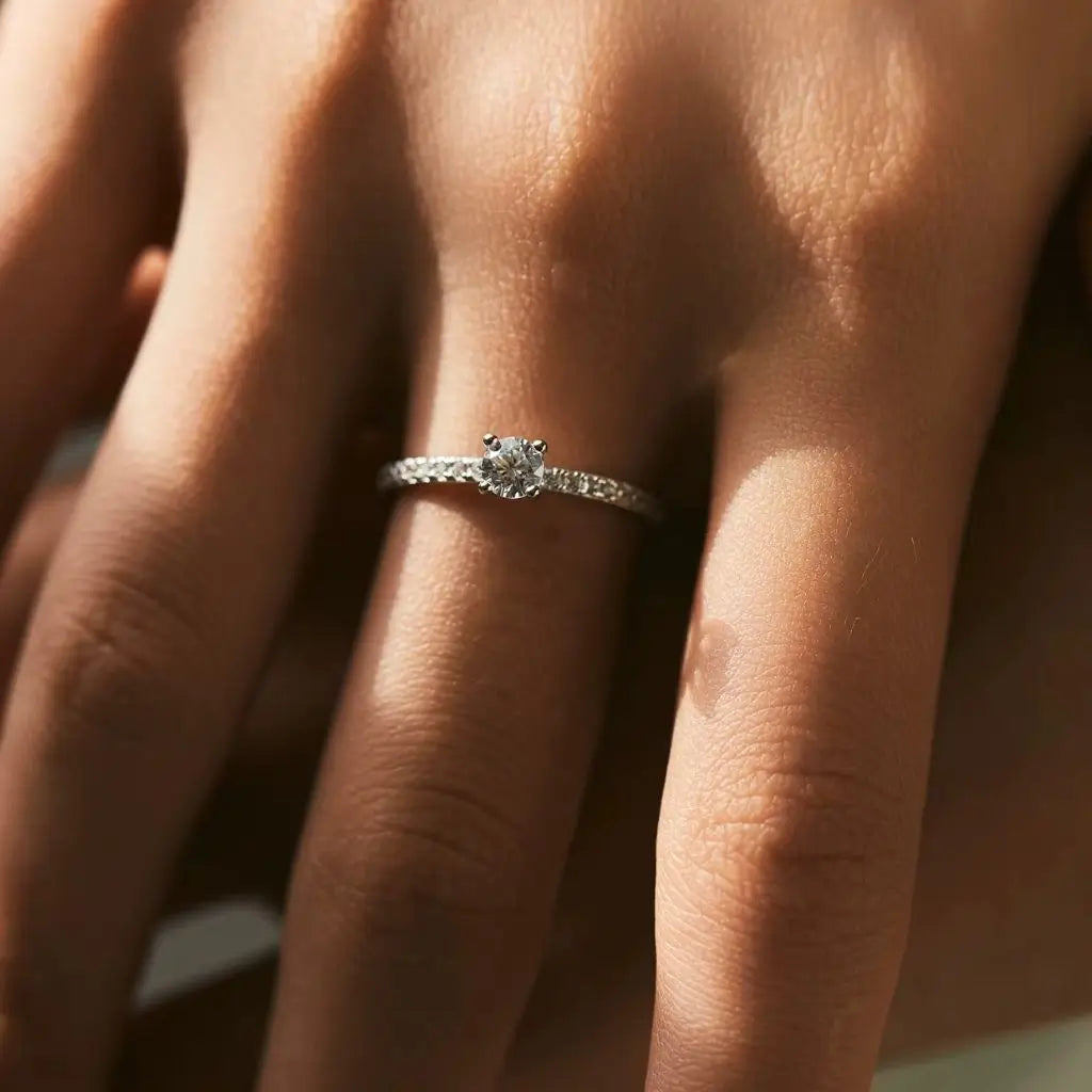 Promessa Silver Promise Ring with Cubic Zirconia in 925 sterling silver