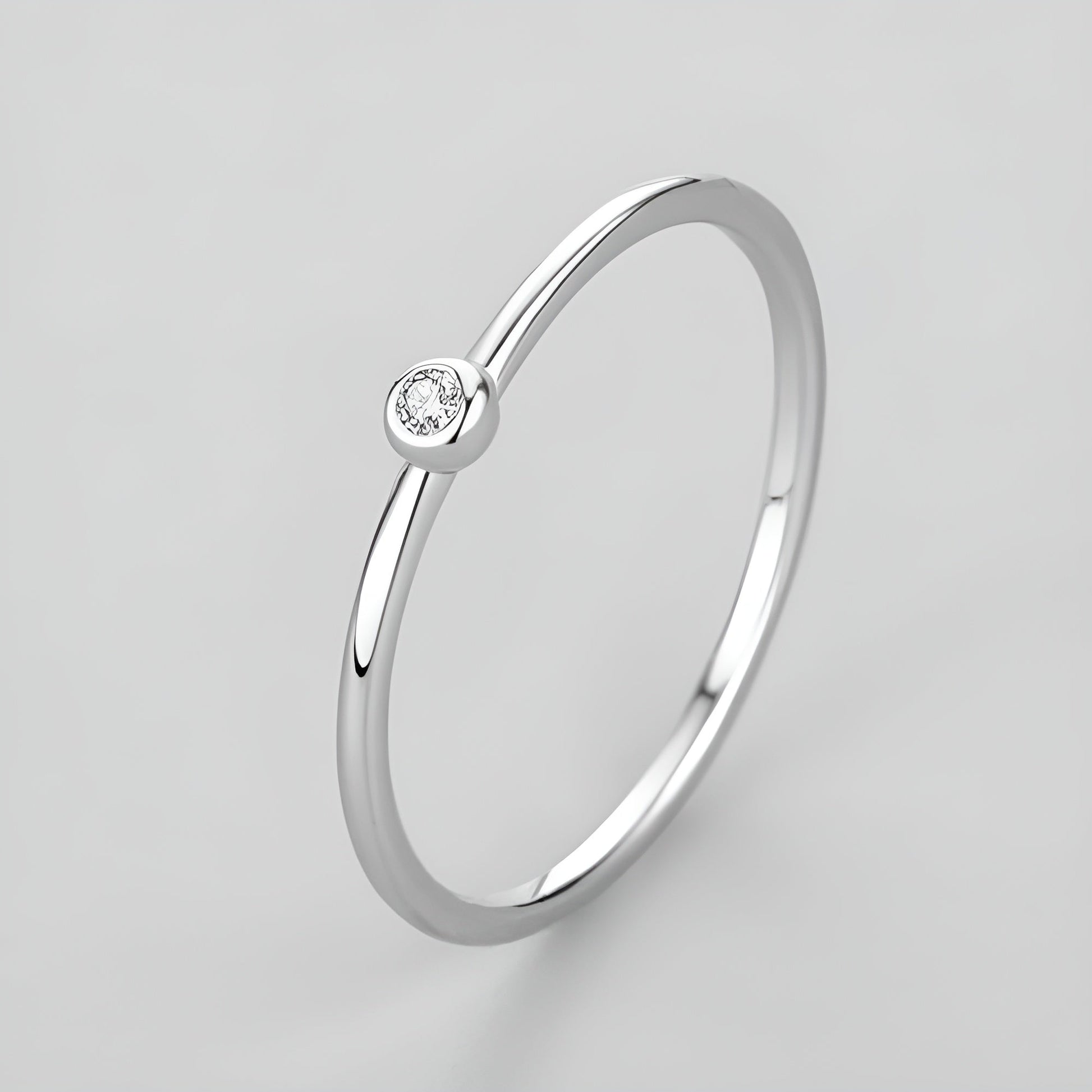Lumina Silver Solitaire Ring in 925 sterling silver