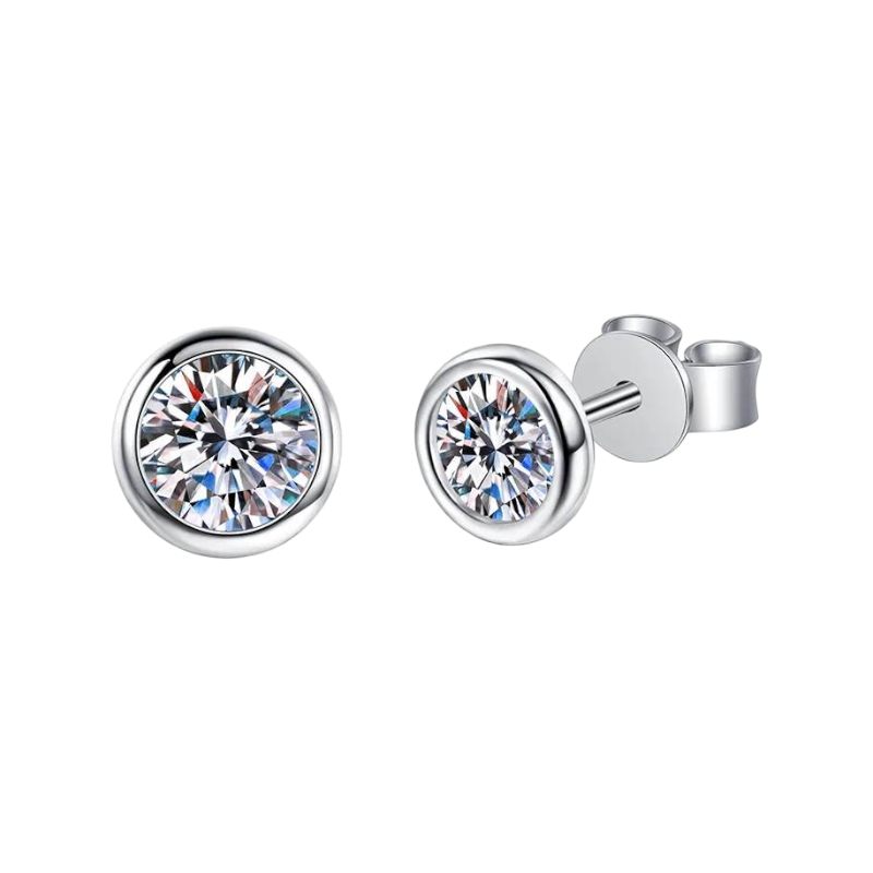 Bezel-Set Diamond Earrings — Vanny Jewels