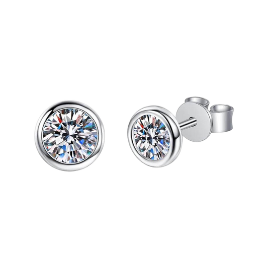 Bezel-Set Diamond Earrings — Vanny Jewels