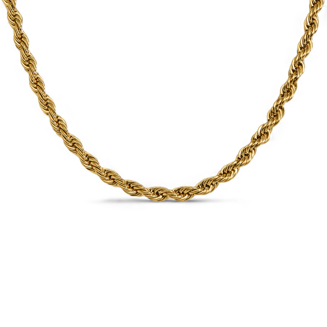 4mm Rope Chain Necklace in 18k Gold — Vanny Jewels