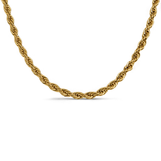 4mm Rope Chain Necklace in 18k Gold — Vanny Jewels