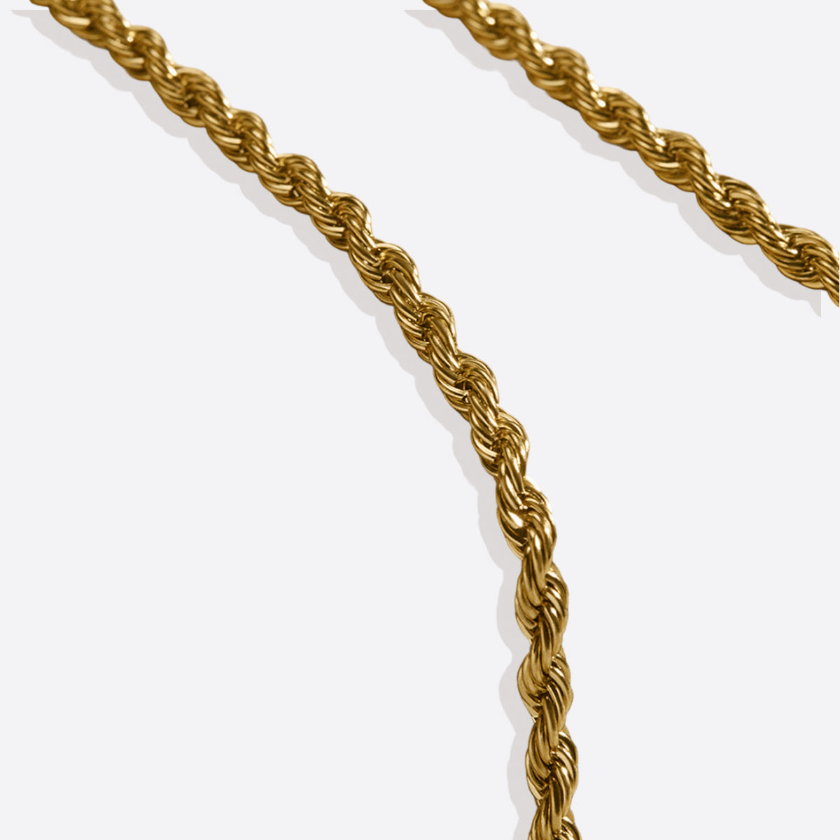 4mm Rope Chain Necklace in gold tone