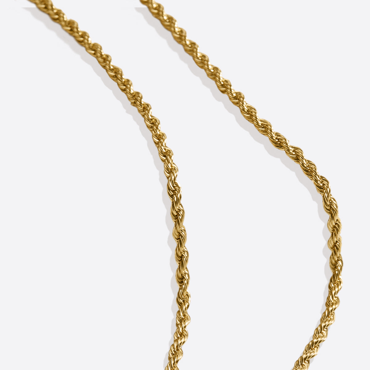4mm Rope Chain Necklace in gold tone