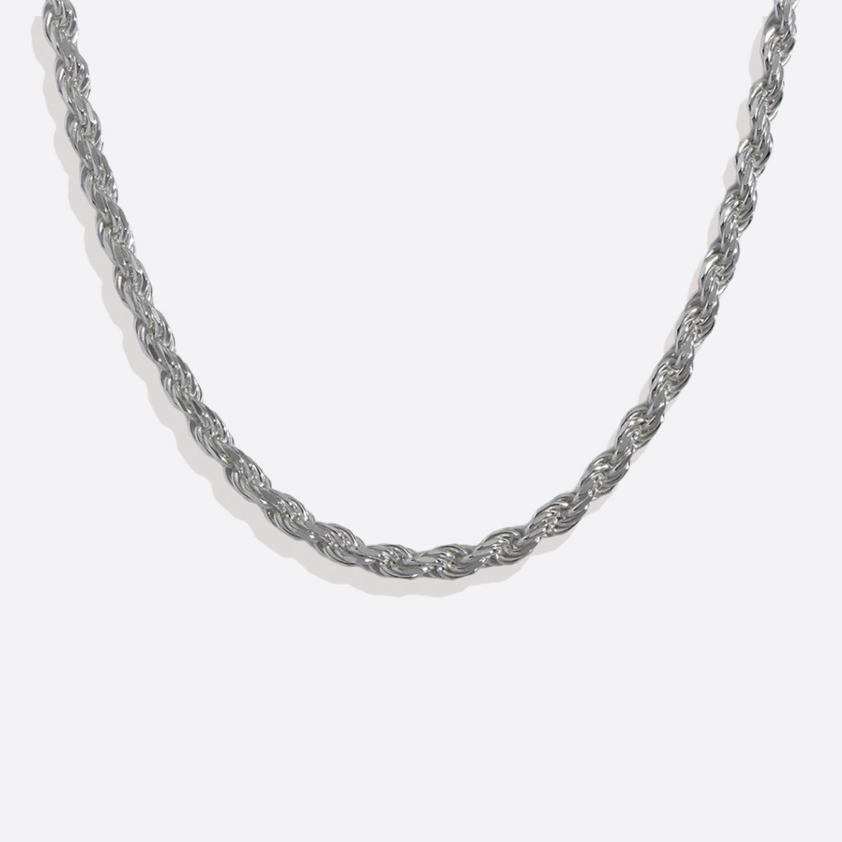 4mm Rope Chain Necklace in 925 sterling silver