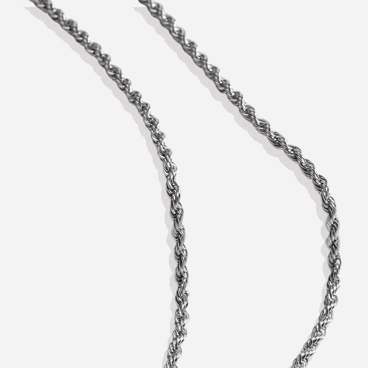 4mm Rope Chain Necklace in 925 sterling silver