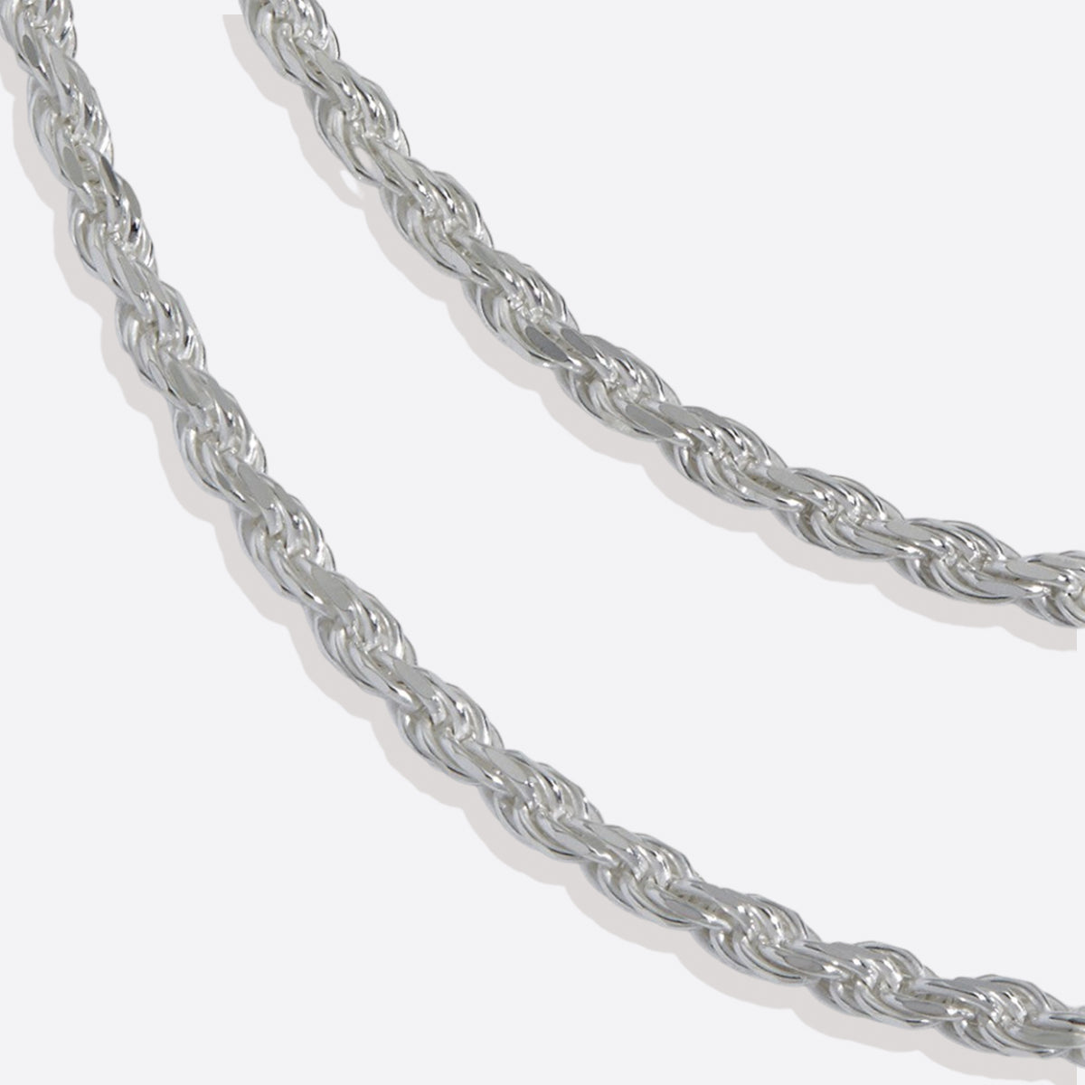 4mm Rope Chain Necklace in 925 sterling silver