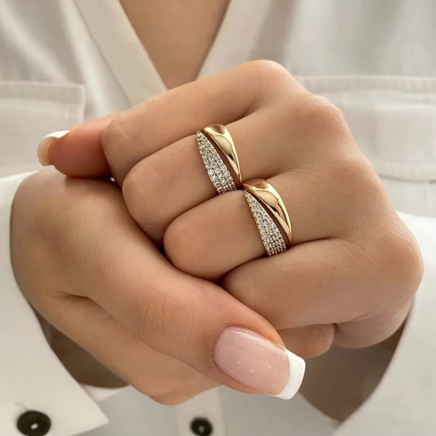 Duo Luxe Gold Ring in gold tone