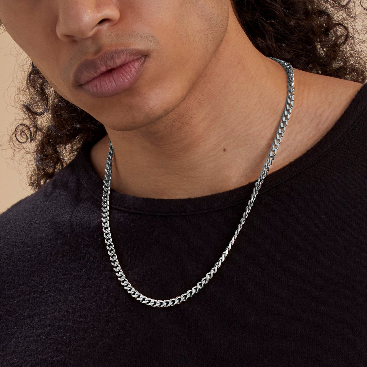 6mm Cuban Chain Necklace in 925 sterling silver