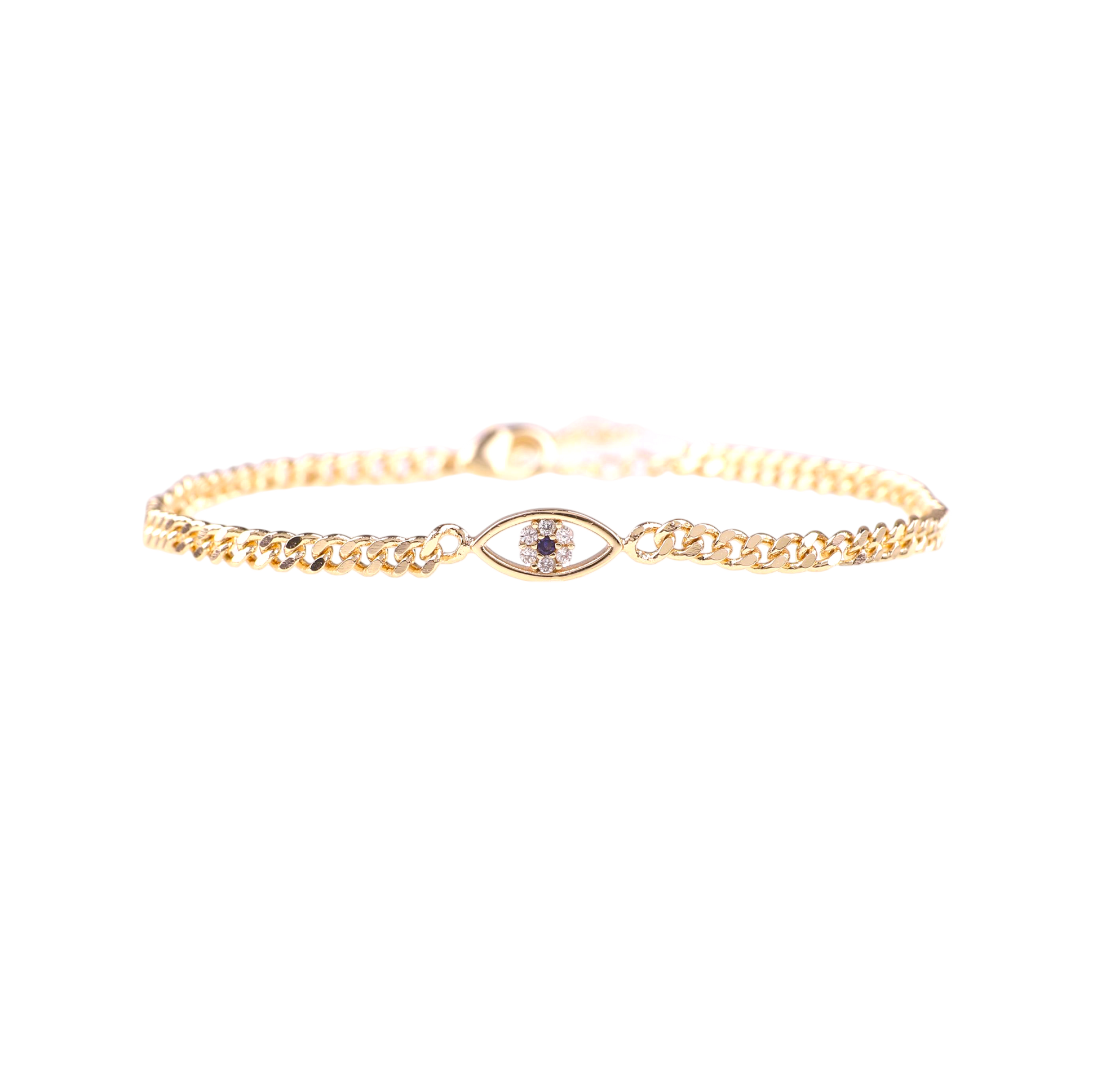 Zierliches Kubanisches Gliederarmband mit Bösem Blick