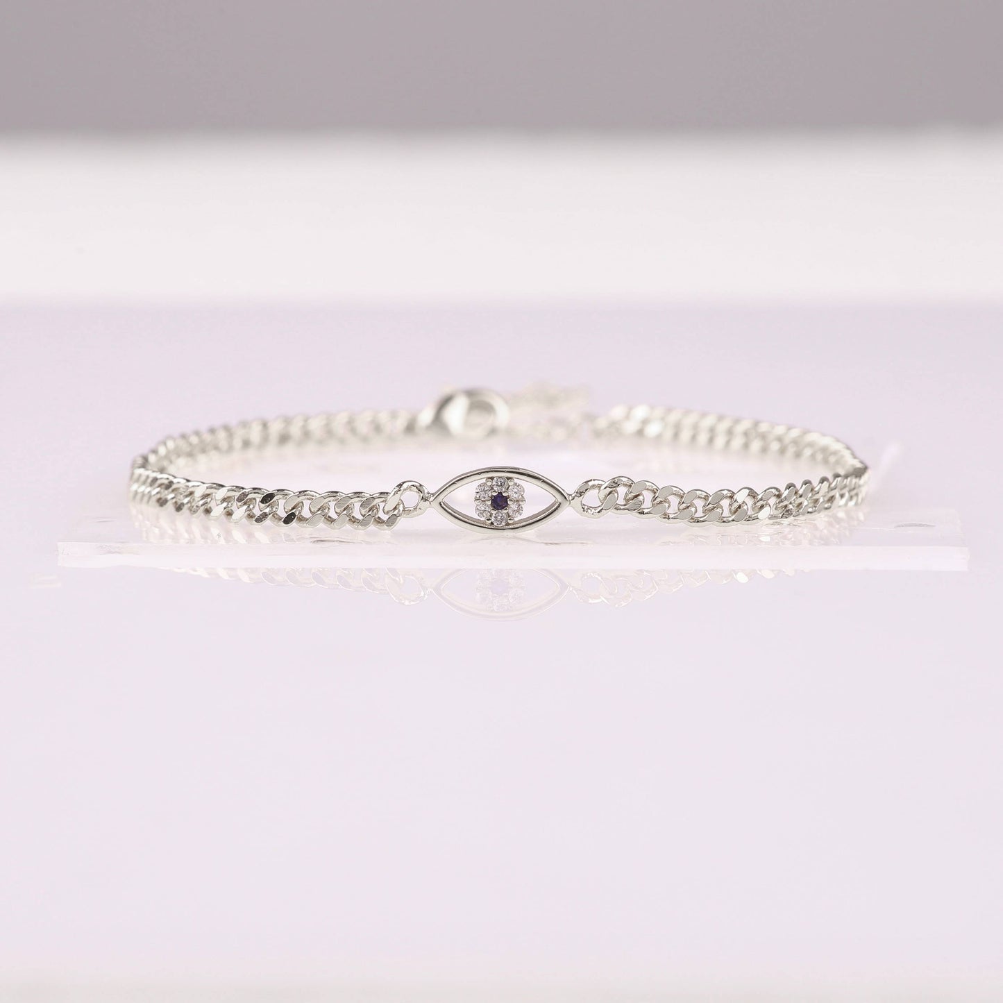 Zierliches Kubanisches Gliederarmband mit Bösem Blick