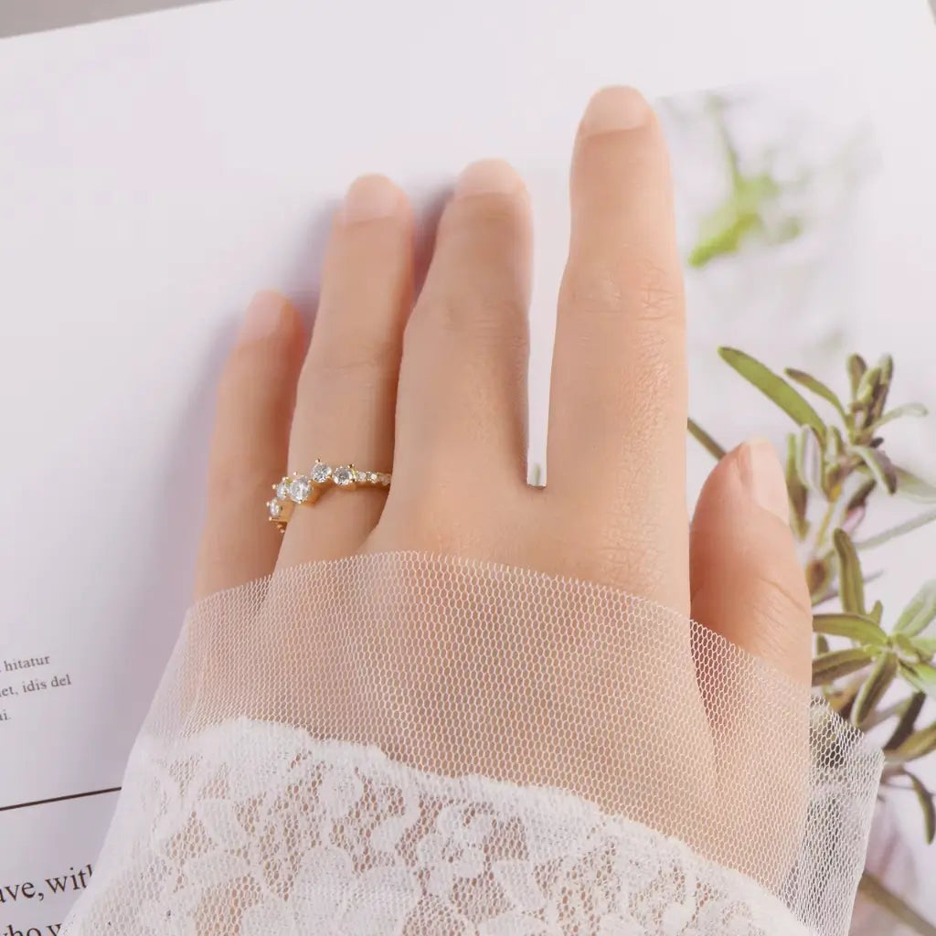 Soleil Gold Moissanite Engagement Ring in gold tone