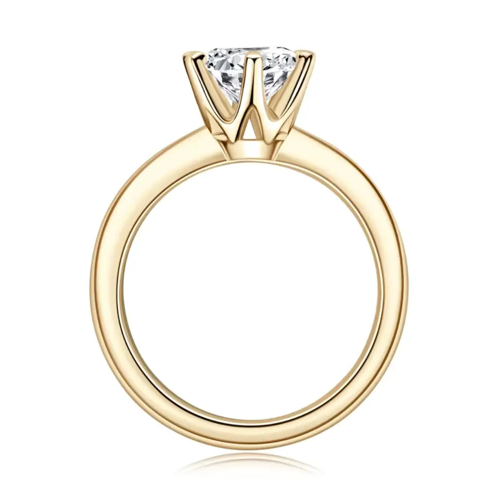 Luz 18k Gold Moissanite Engagement Ring in gold tone