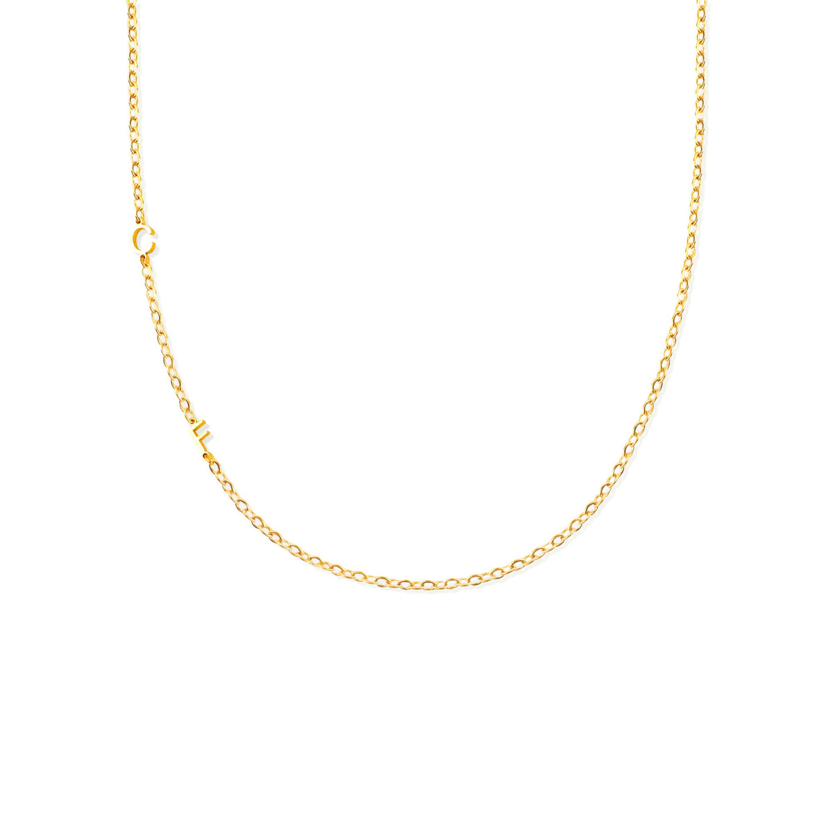 Sideways Initials Necklace