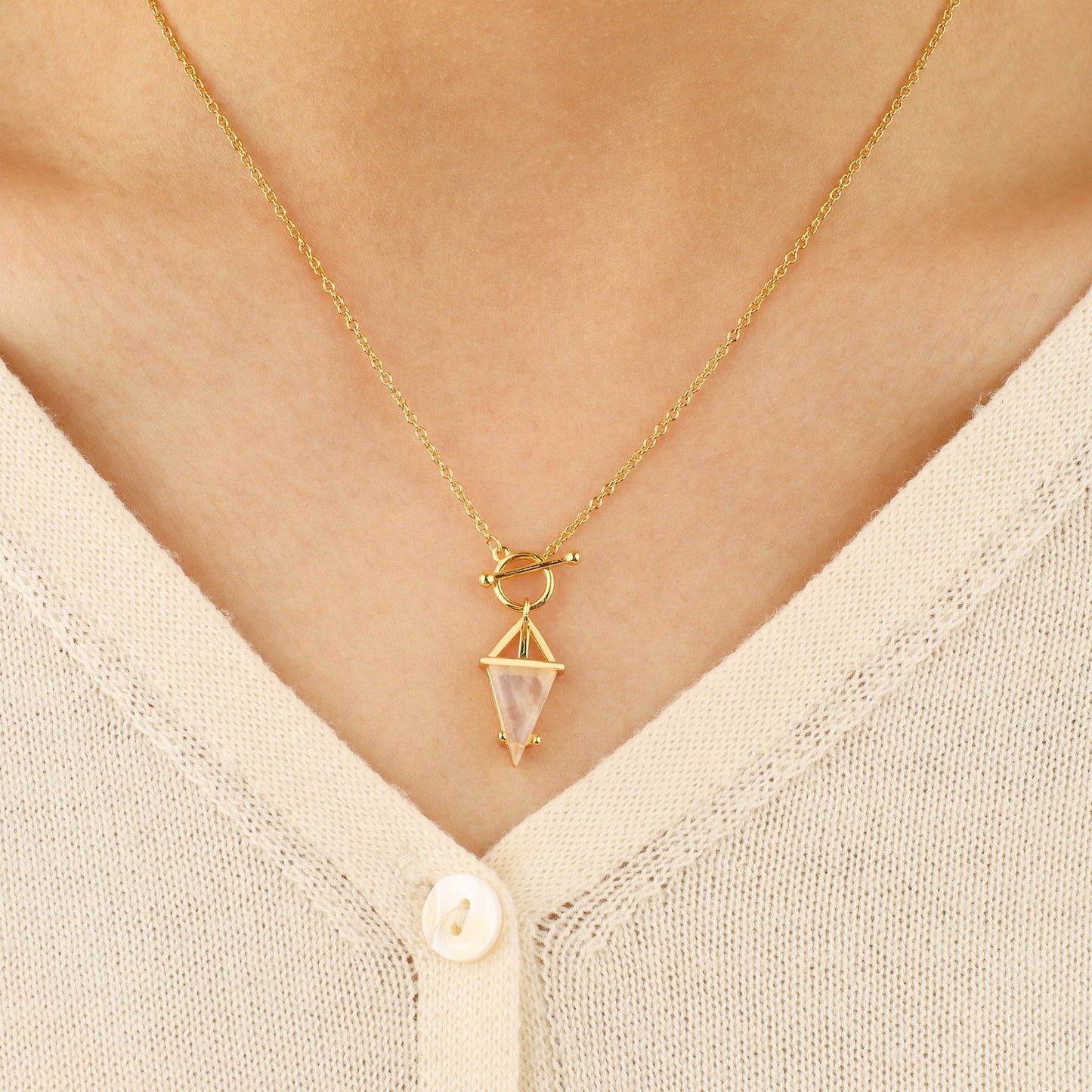 Collana T-Lock con Ciondolo a Energia di Pietra di Luna