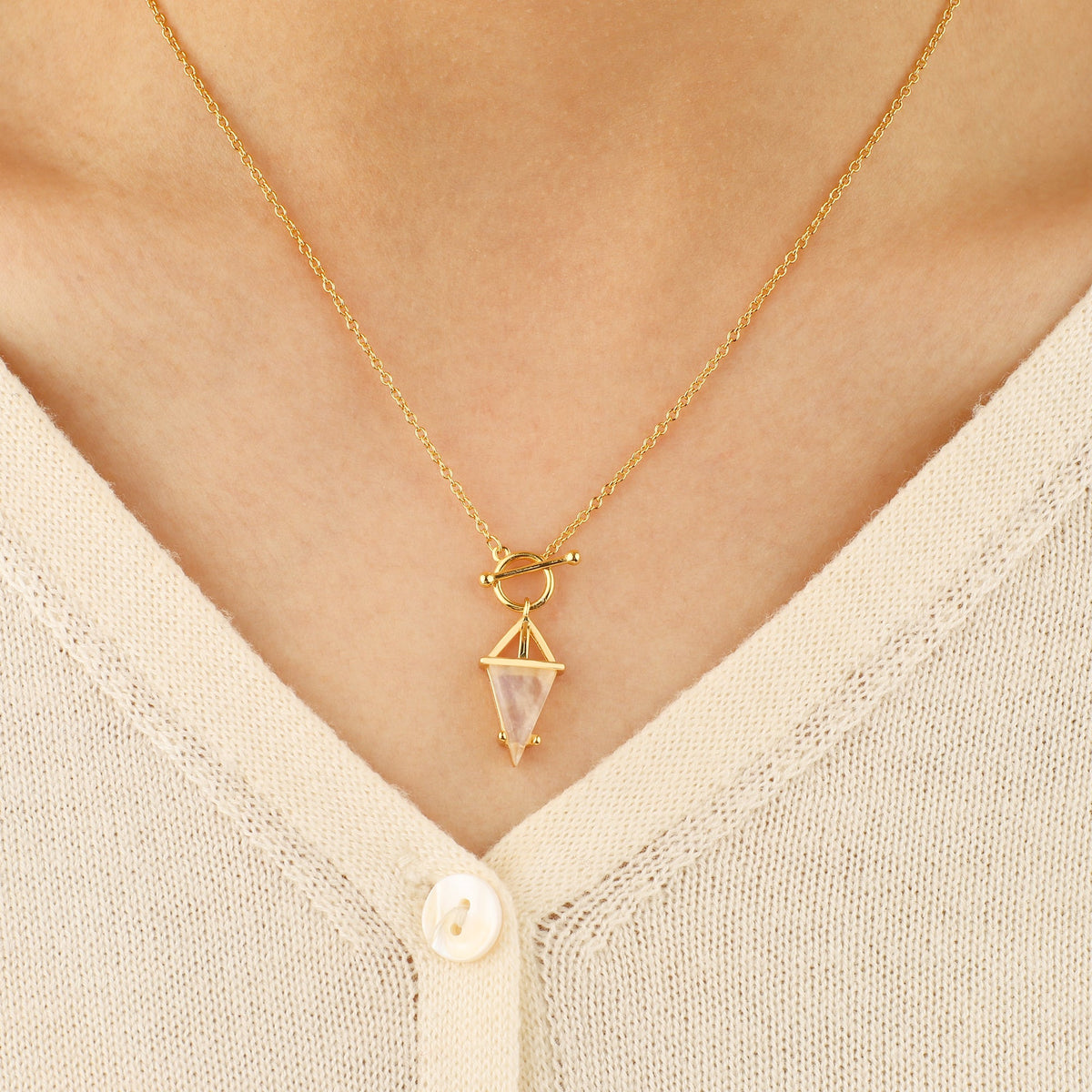 Collana T-Lock con Ciondolo a Energia di Pietra di Luna