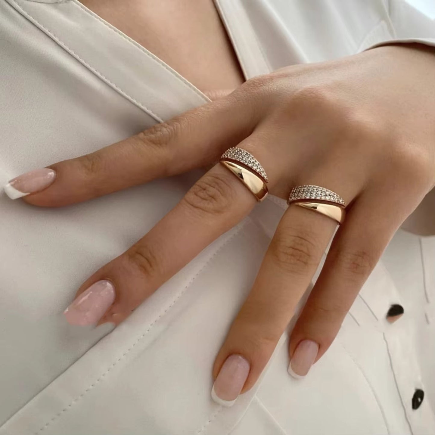 Duo Luxe Gold Ring in gold tone