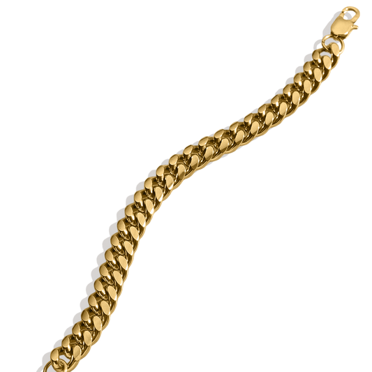 6mm Cuban Link Chain Bracelet in 18k Gold — Vanny Jewels